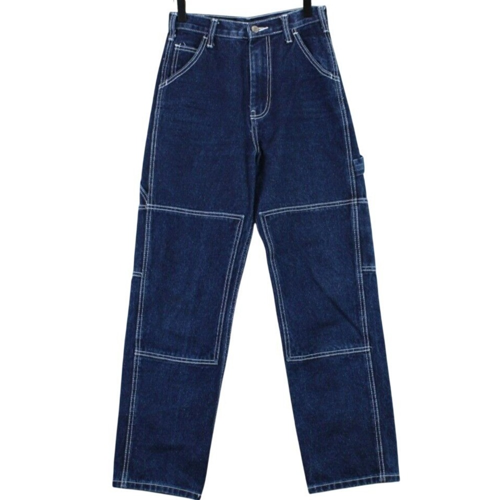 J. Galt Shanghai Denim Carpenter Double Knee Pants Women S w26 Blue Dark Wash